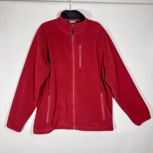 VTG LL Bean Mens Mountain Classic Fleece Jacket LT Large Tall Red Retro Gorp